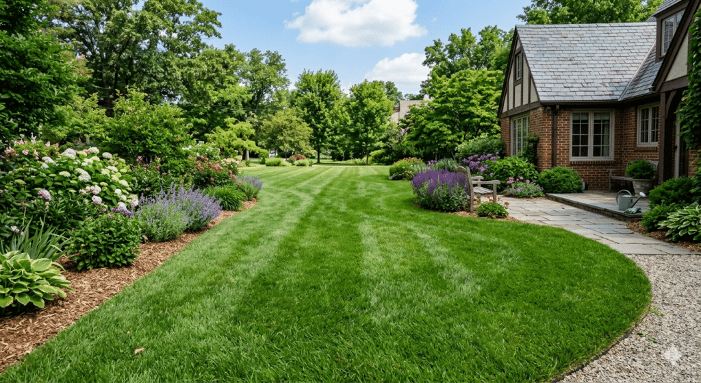 Lush, healthy lawn