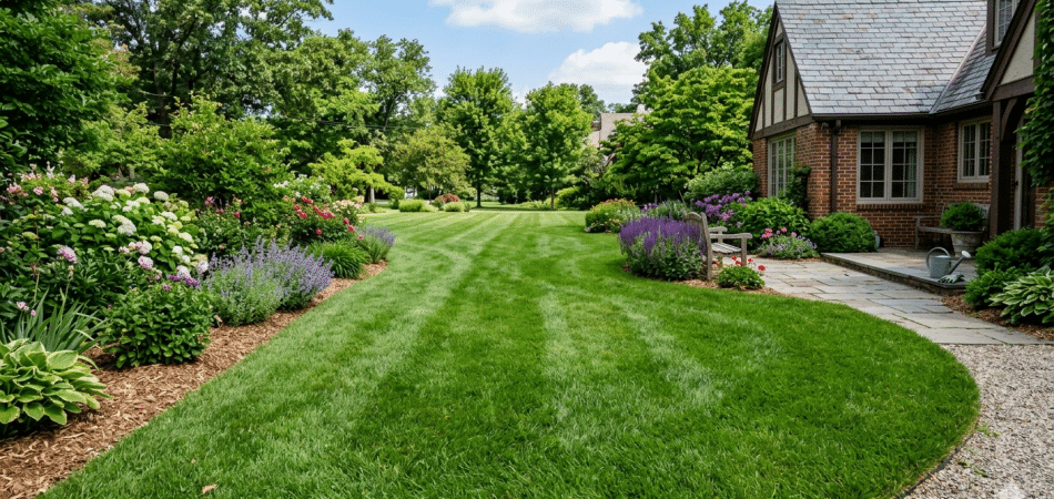 Lush, healthy lawn in New Orleans maintained with proper watering and between-mow care routines